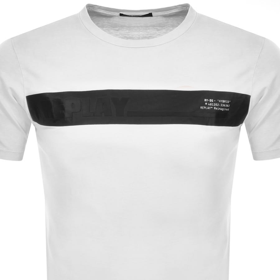 Alternative Image for ProductReplay Logo Crew Neck T Shirt White2